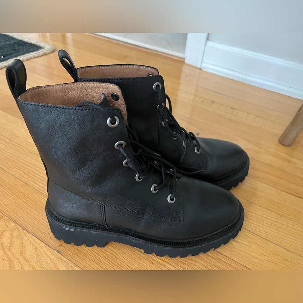 Madewell black Rayna lace up boot size 8